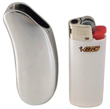 Feuerzeug hülle chrom poliert für BIC-Mini Format J25 ca.6,7x2,6cm